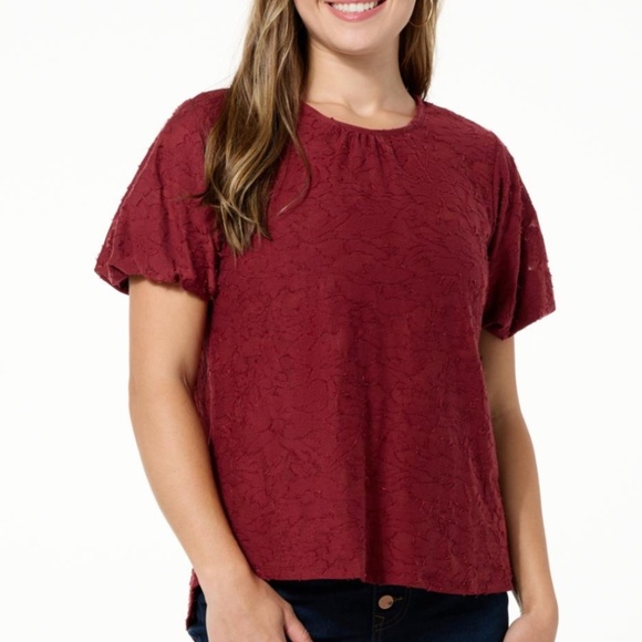 DG2 by Diane Gilman Clipped Jacquard Knit Hi-Low Size L - Picture 1 of 8